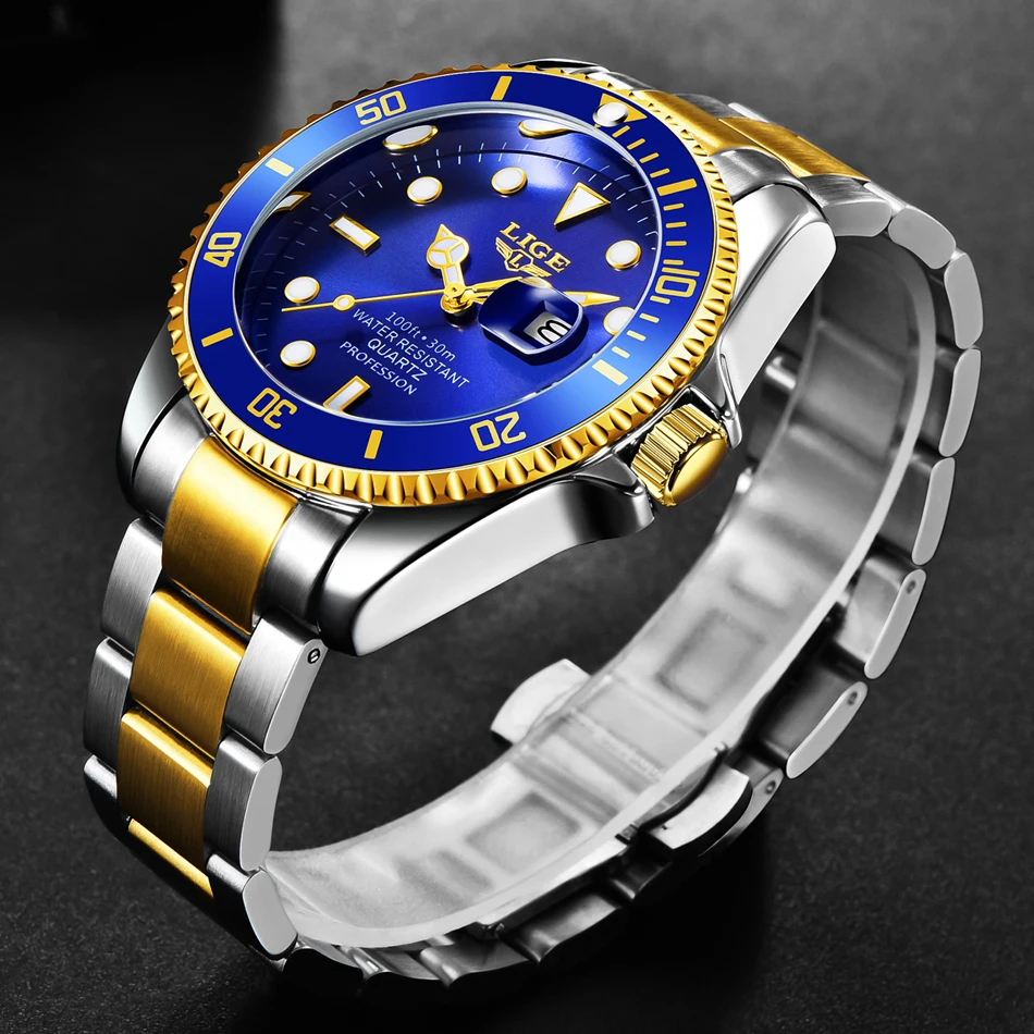 LIGE Luxury Diver Watch