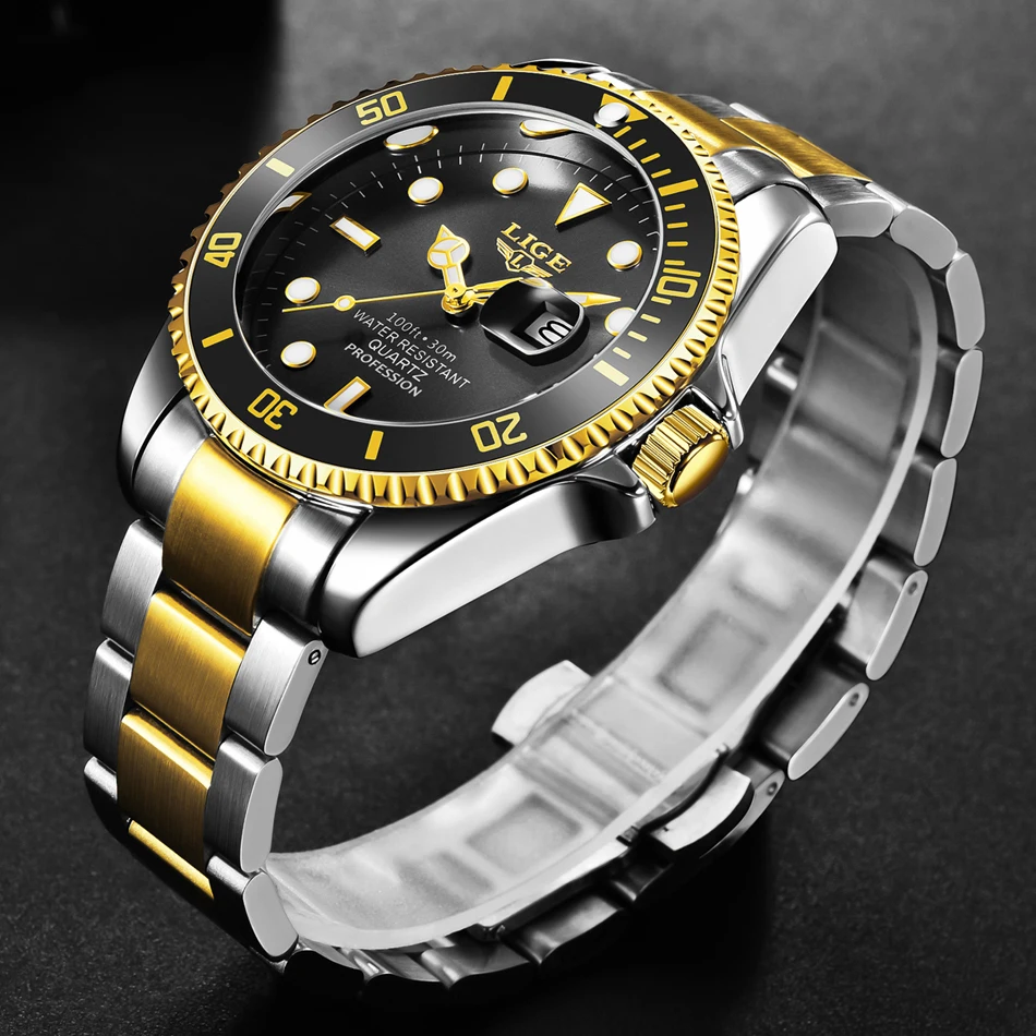 LIGE Luxury Diver Watch