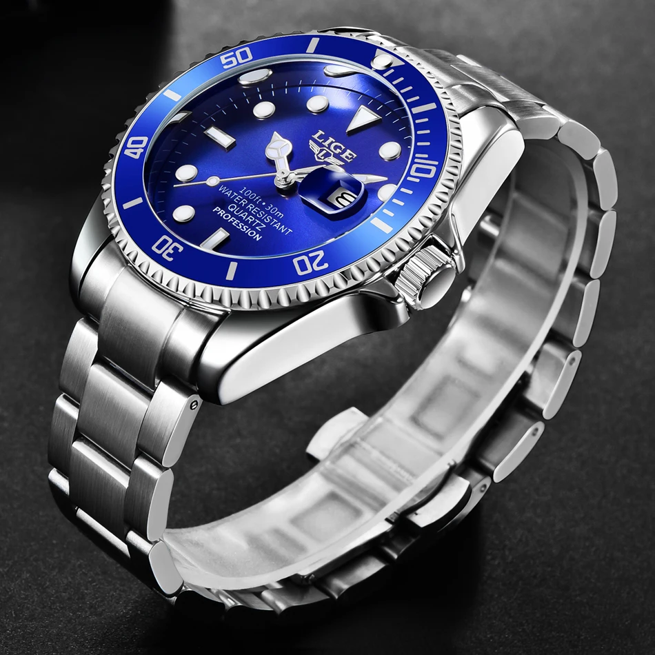 LIGE Luxury Diver Watch