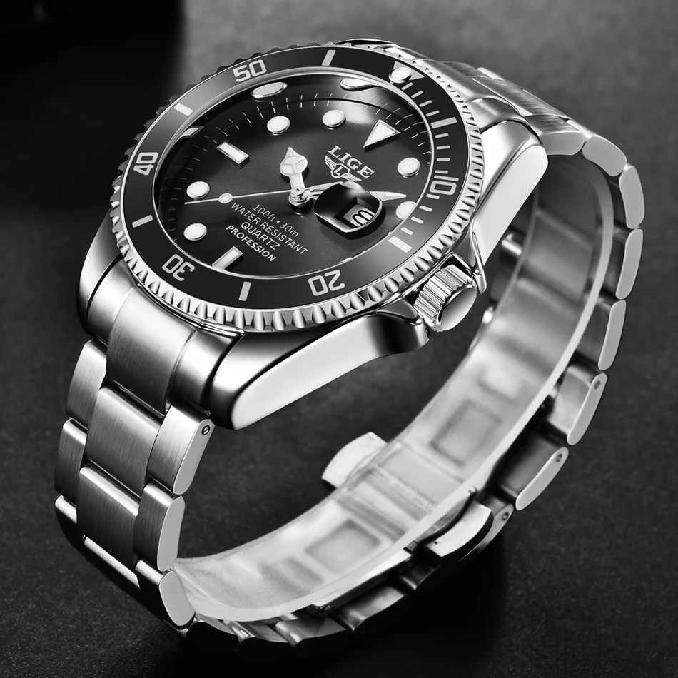 LIGE Luxury Diver Watch