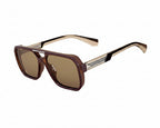 Sunglasses with brown frame and lenses on a white background