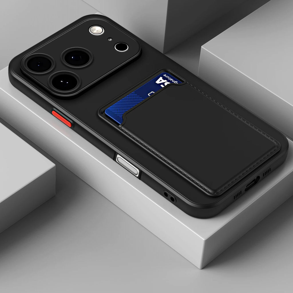 Liquid Silicone Soft Phone Case For iPhone 17 16 Pro Max 14 15 16 Plus 12 13 Mini 16E 17 Air XS Max XR Card Slot Protector Cover