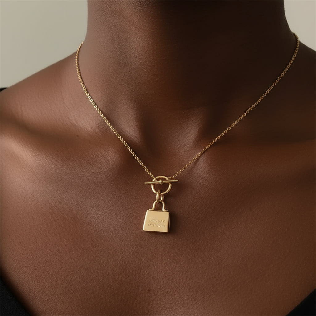 My Beloved - Golden Lock Necklace