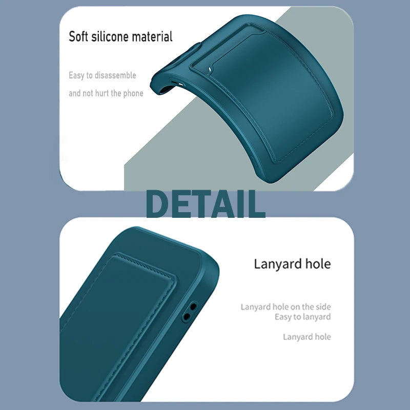 Liquid Silicone Soft Phone Case For iPhone 17 16 Pro Max 14 15 16 Plus 12 13 Mini 16E 17 Air XS Max XR Card Slot Protector Cover