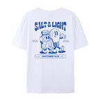 White Christian t-shirt with 'Salt & Light' graphic design on a white background