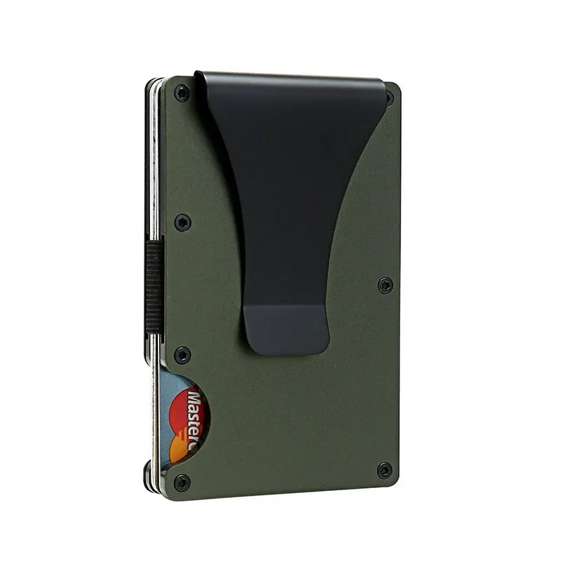 Carbon Fiber Metal Minimalist Slim Credit Card Holder Men Wallet Carteira for Men RFID Cashback Bank Cardholder Case Walet Money