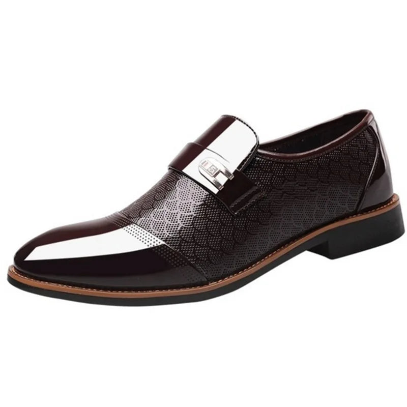 Classic Men's Shoes Buniness Dress Shoes Office Non-slip Leather Shoes Slip on Wedding Formal Oxfords PU Leather Work Loafers