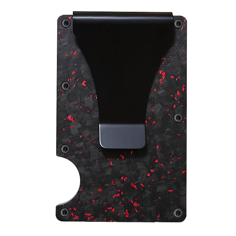 Carbon Fiber Metal Minimalist Slim Credit Card Holder Men Wallet Carteira for Men RFID Cashback Bank Cardholder Case Walet Money