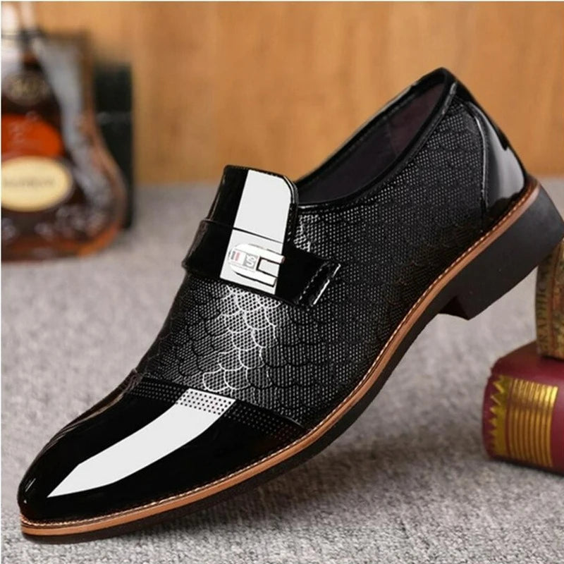 Classic Men's Shoes Buniness Dress Shoes Office Non-slip Leather Shoes Slip on Wedding Formal Oxfords PU Leather Work Loafers
