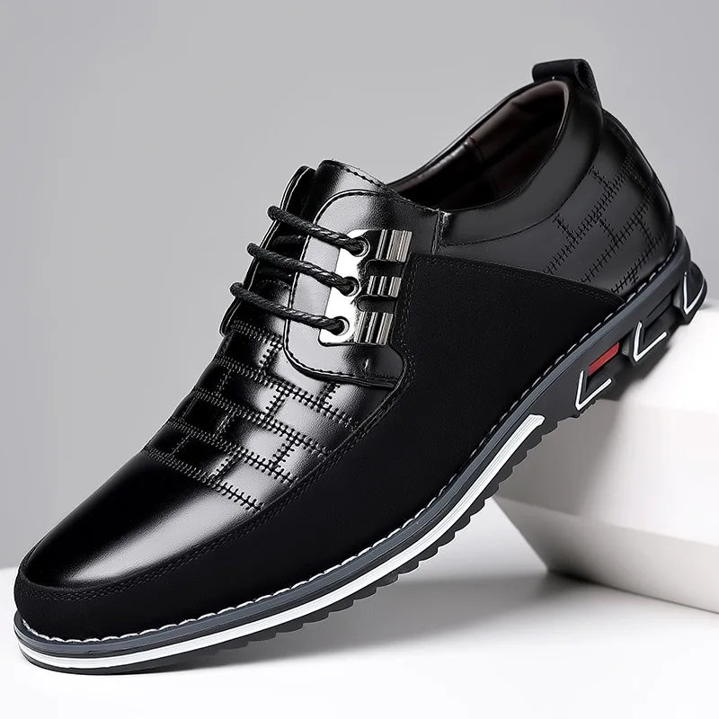 New Men's Business Casual Shoes Classic Lace Up Male Loafers Plus Size 38-52 Pu Leather Shoes Trend Men Dress Shoes High Quality