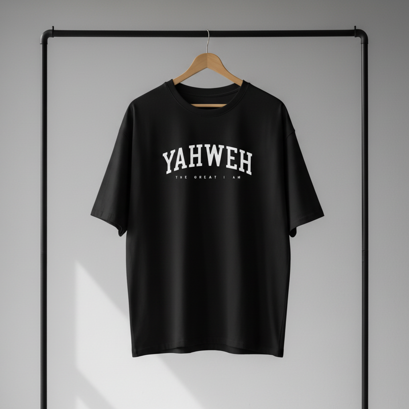 Yahweh The Great I Am black Christian streetwear shirt