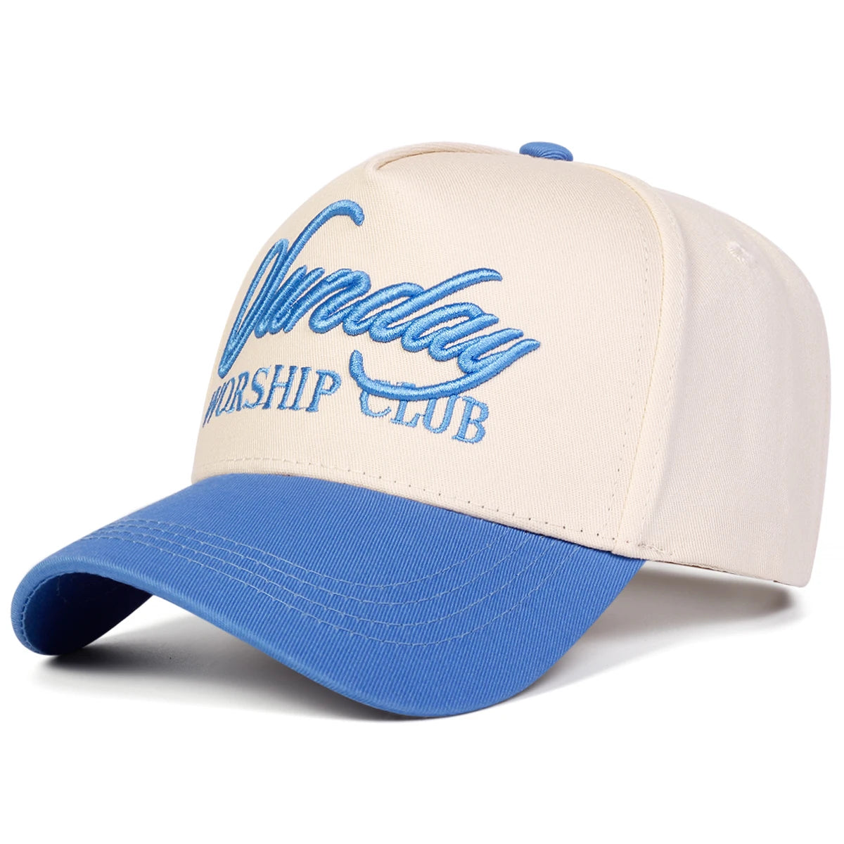 Cap with 'Worship Club' text on a white background