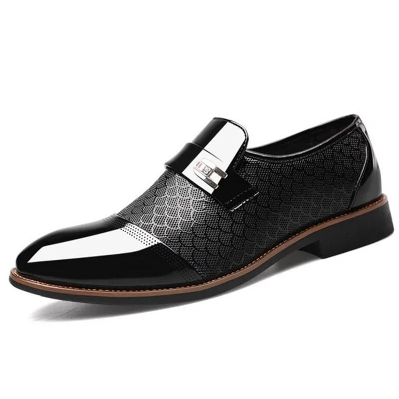 Classic Men's Shoes Buniness Dress Shoes Office Non-slip Leather Shoes Slip on Wedding Formal Oxfords PU Leather Work Loafers