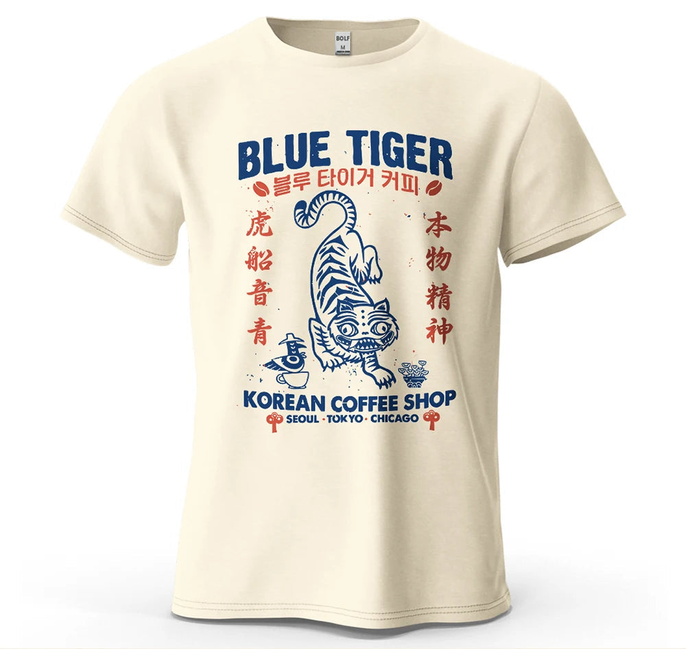 Blue Tiger Coffee Shop Graphic TShirt