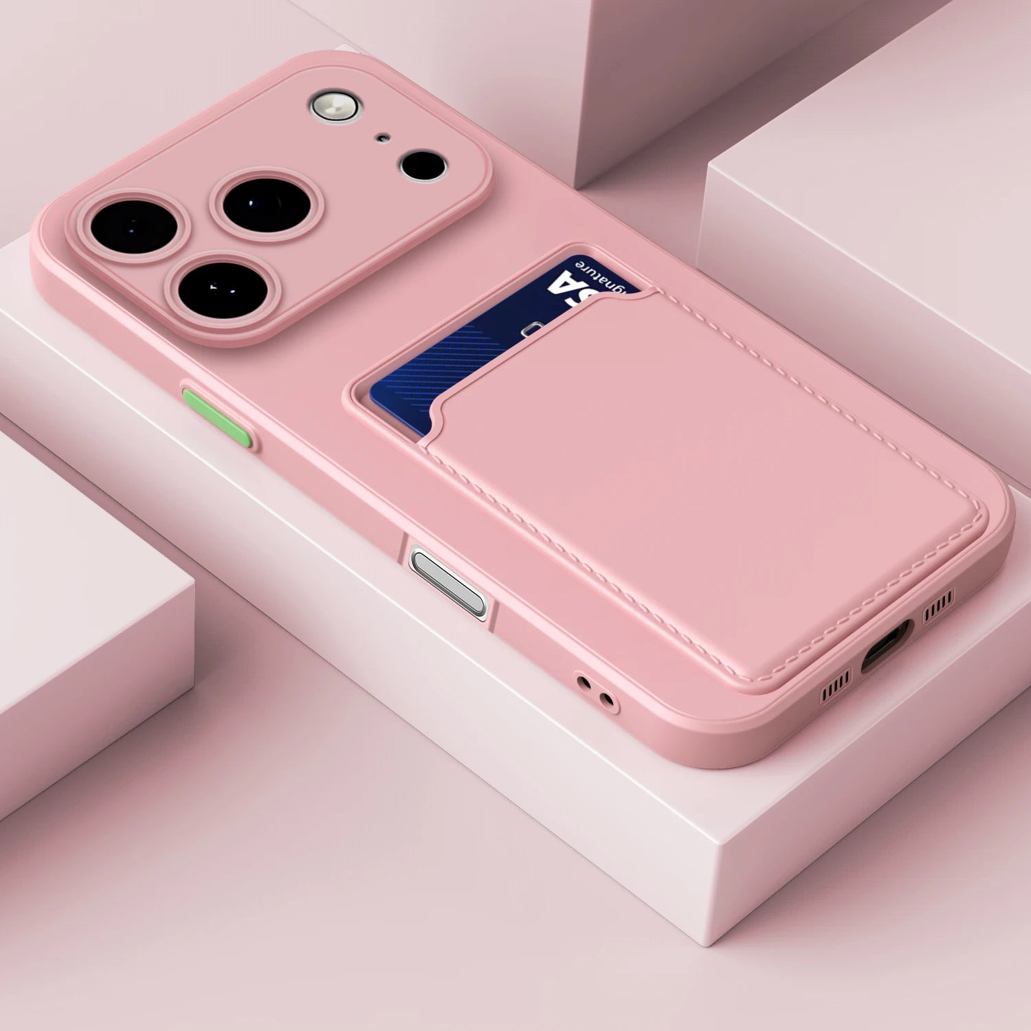 Liquid Silicone Soft Phone Case For iPhone 17 16 Pro Max 14 15 16 Plus 12 13 Mini 16E 17 Air XS Max XR Card Slot Protector Cover