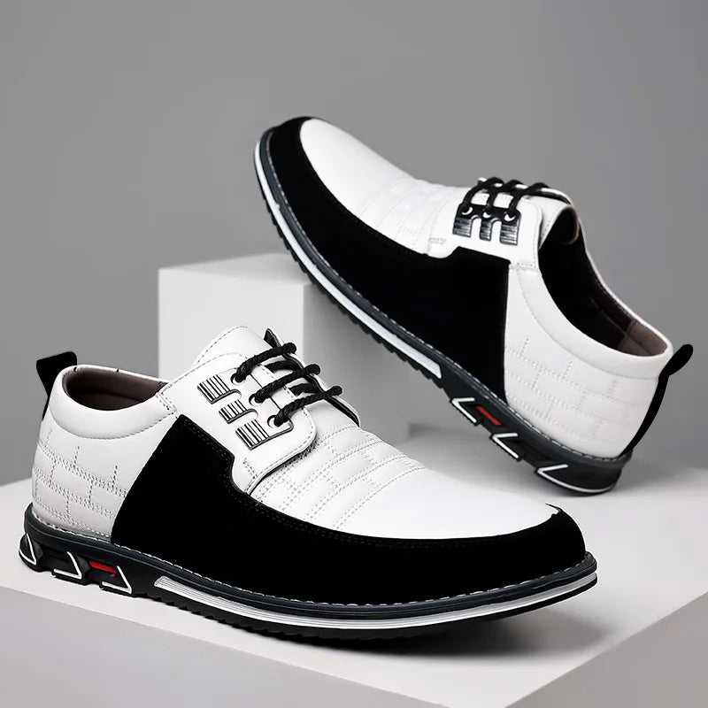 New Men's Business Casual Shoes Classic Lace Up Male Loafers Plus Size 38-52 Pu Leather Shoes Trend Men Dress Shoes High Quality