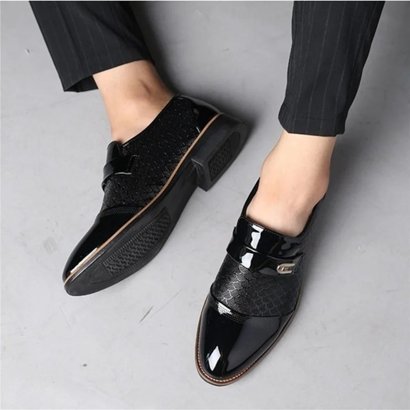 Classic Men's Shoes Buniness Dress Shoes Office Non-slip Leather Shoes Slip on Wedding Formal Oxfords PU Leather Work Loafers
