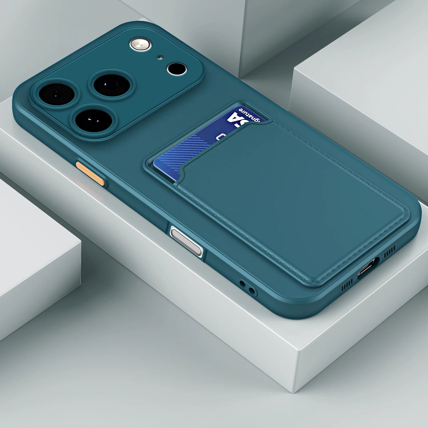 Liquid Silicone Soft Phone Case For iPhone 17 16 Pro Max 14 15 16 Plus 12 13 Mini 16E 17 Air XS Max XR Card Slot Protector Cover