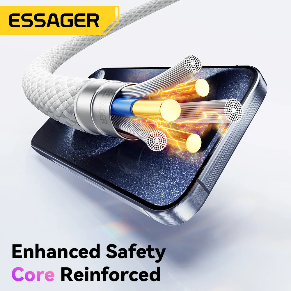 Essager 60W USB C Cable For iPhone 16 15 Plus Pro Max Xiaomi Type C Cable For Macbook Pro iPad PD Fast Charger Cord Type-C Cable