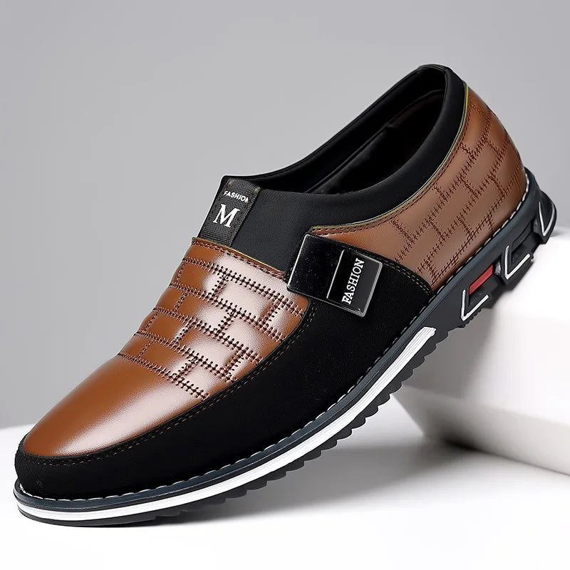 New Men's Business Casual Shoes Classic Lace Up Male Loafers Plus Size 38-52 Pu Leather Shoes Trend Men Dress Shoes High Quality