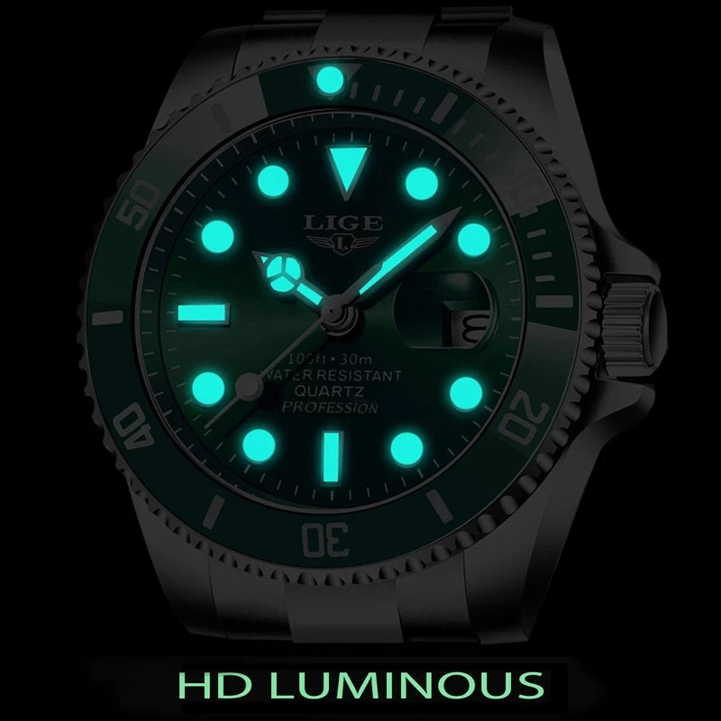 LIGE Luxury Diver Watch