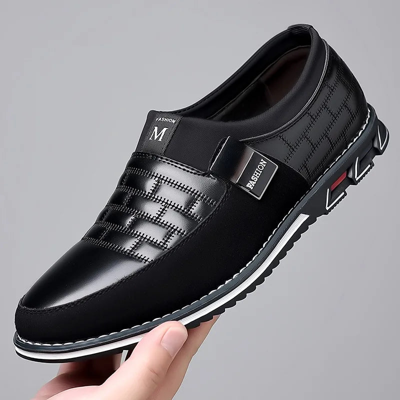 New Men's Business Casual Shoes Classic Lace Up Male Loafers Plus Size 38-52 Pu Leather Shoes Trend Men Dress Shoes High Quality